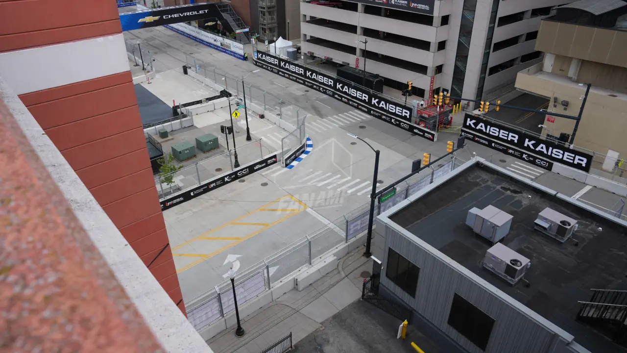 Views of the track from the Franklin Garage