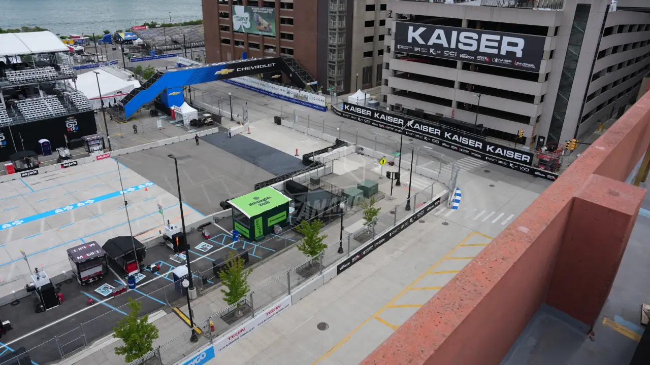Franklin Garage view at the Detroit Grand Prix