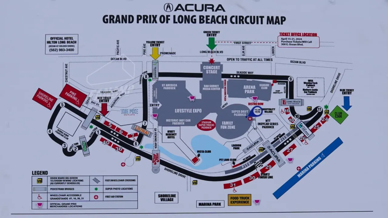 Long Beach IndyCar Map
