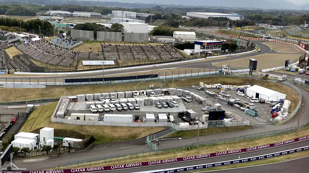 View of the track from the Ferris Wheel