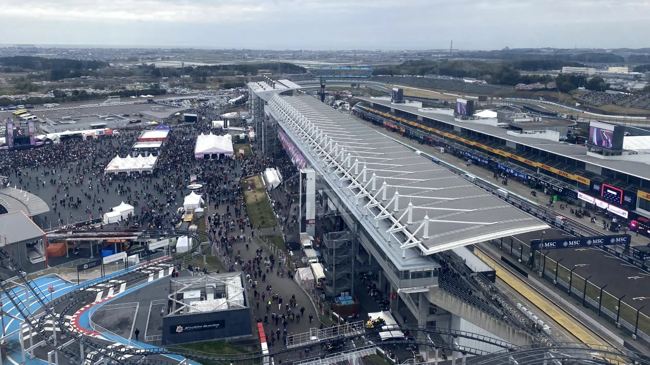 View of the Pitlane and Fan Zone from Ferris Wheel