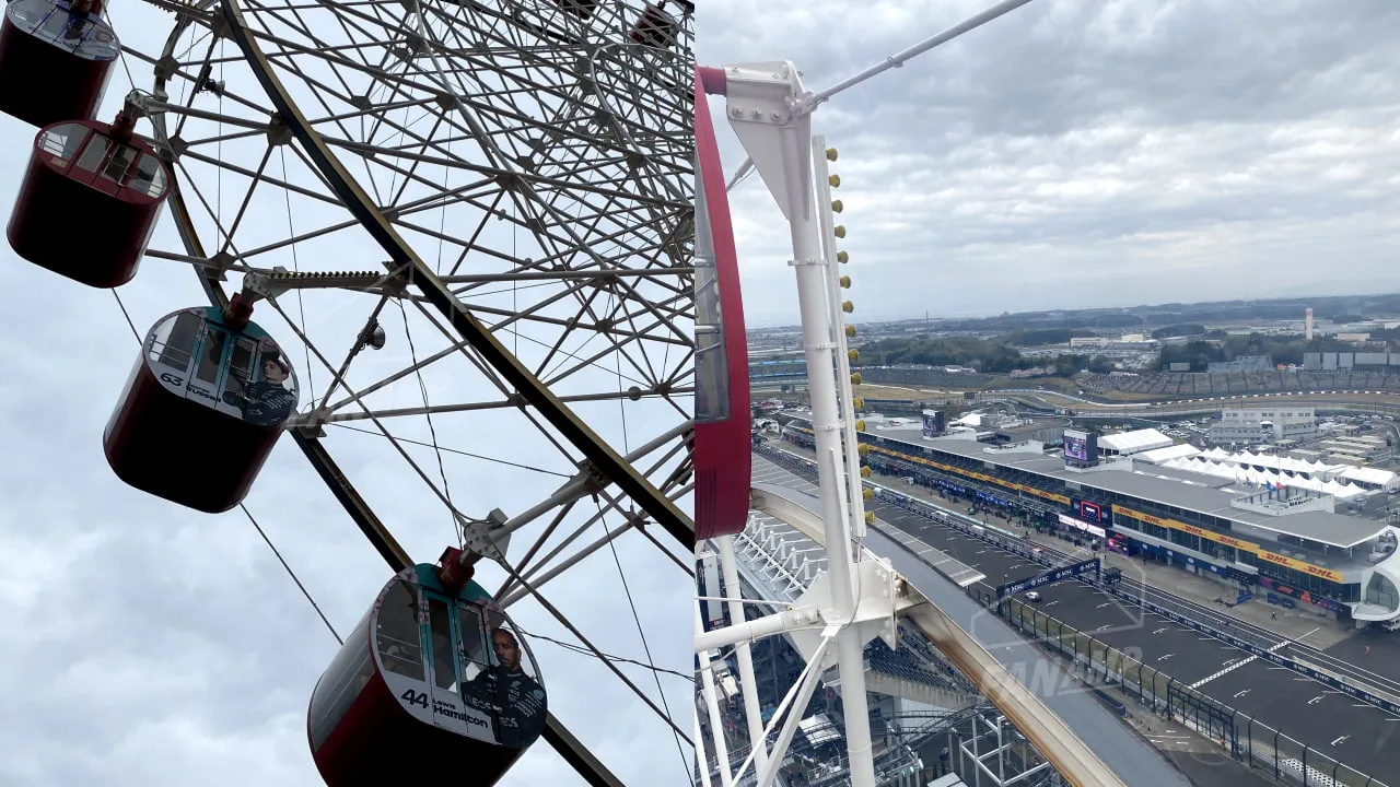 View of the Ferris Wheel & view from Ferris Wheel