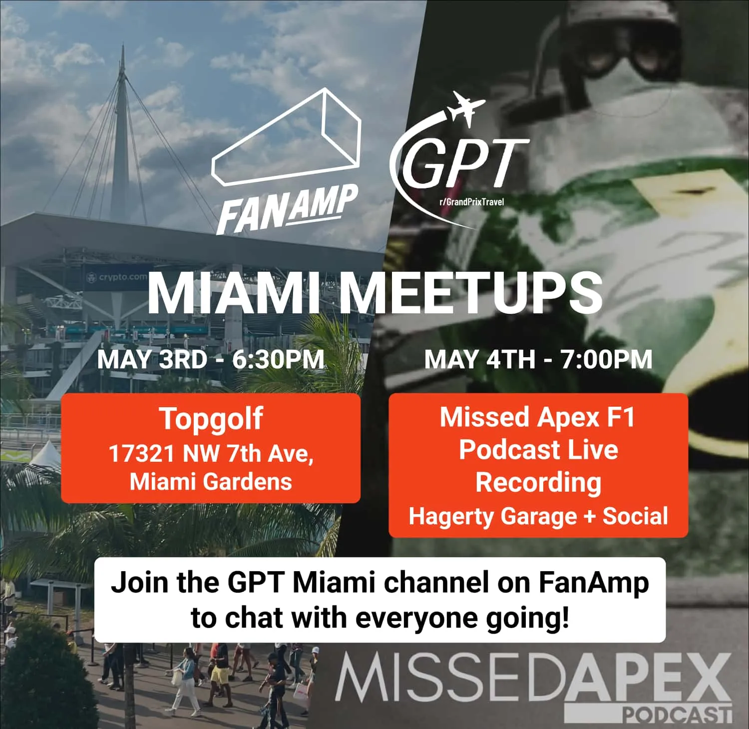 FanAmp Miami GP Meetups