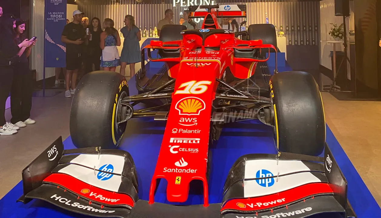 Charles Leclerc’s Ferrari Car at the Peroni Pop-up