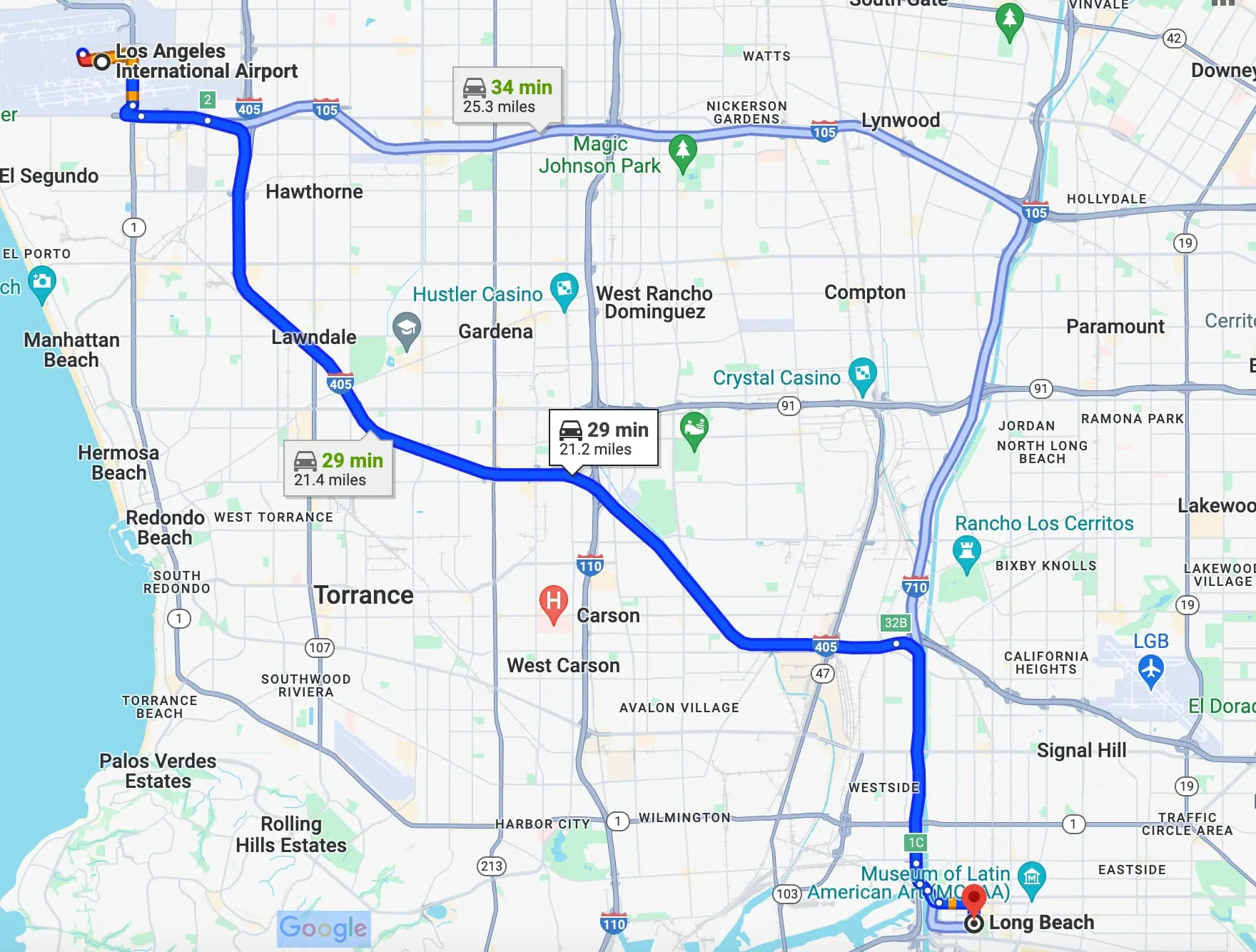 LAX to Downtown Long Beach