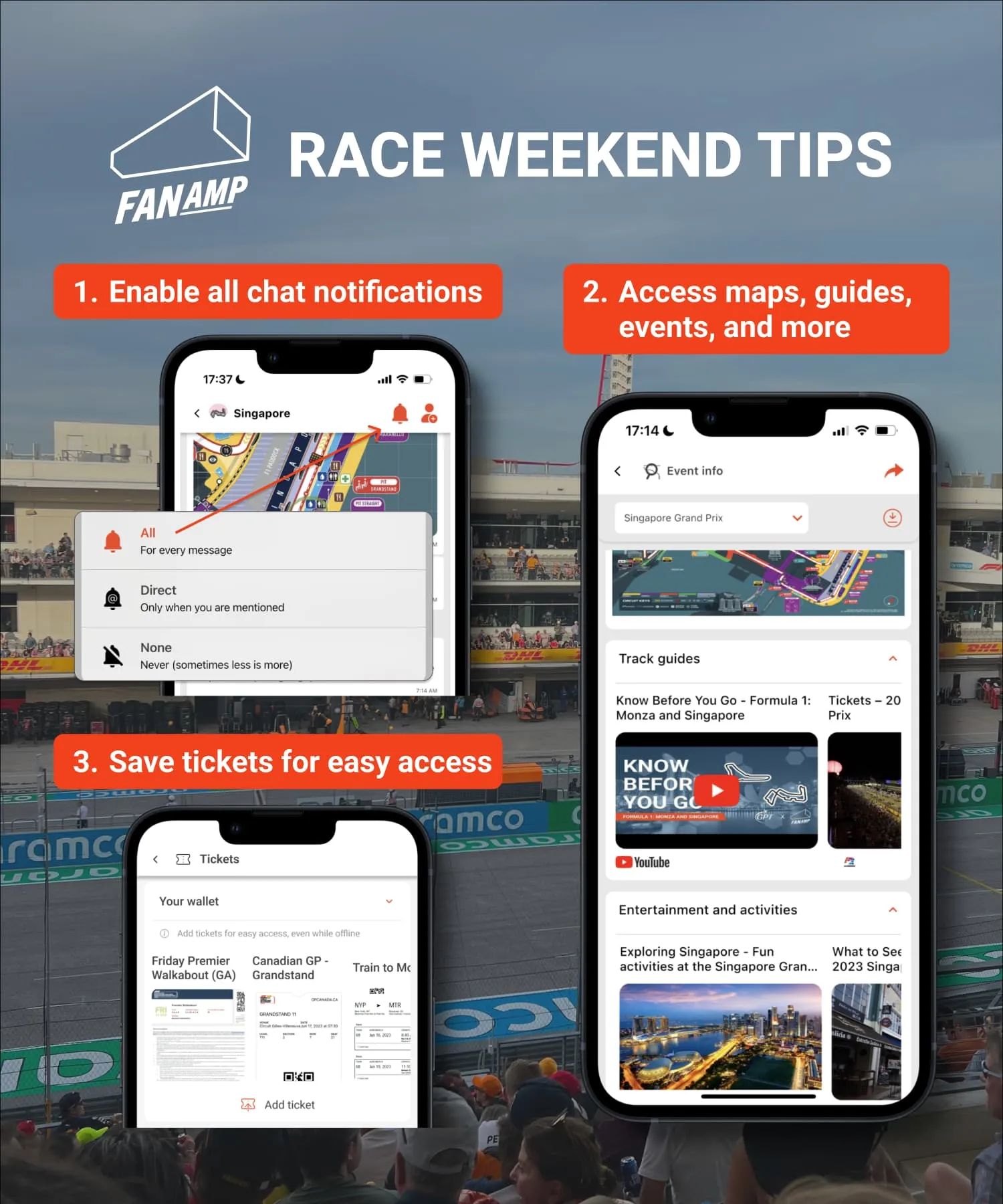 Tips for using FanAmp on race weekends