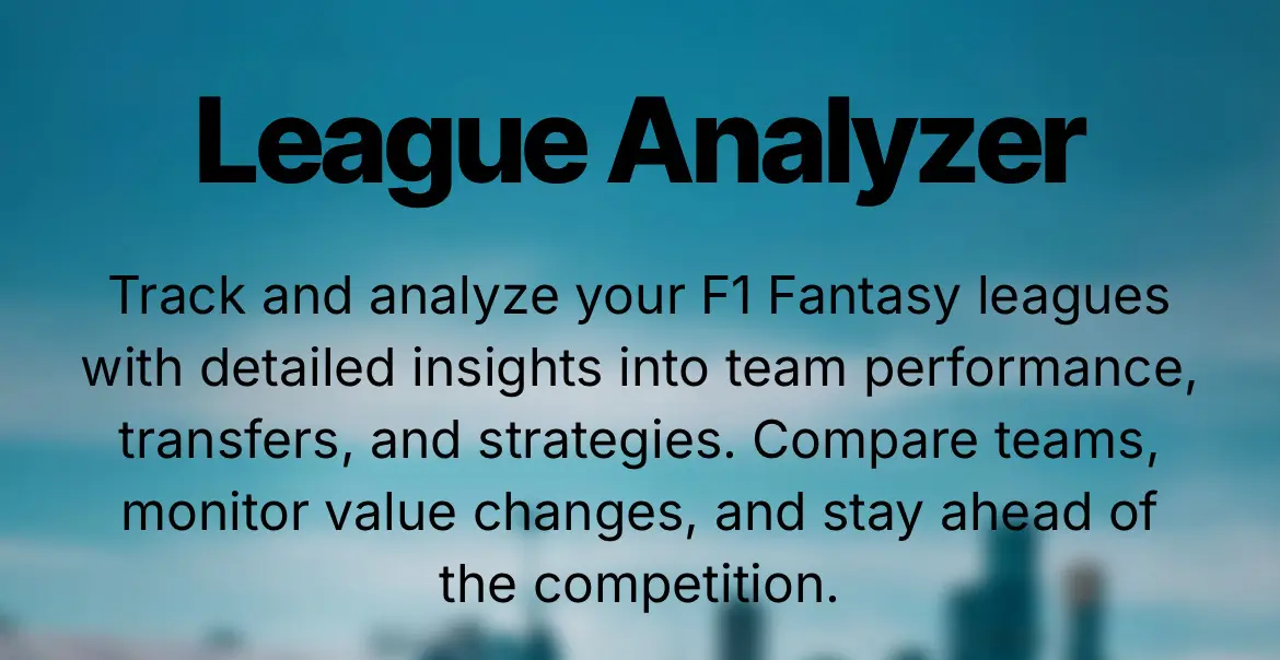 F1 Fantasy Tools League Analyzer