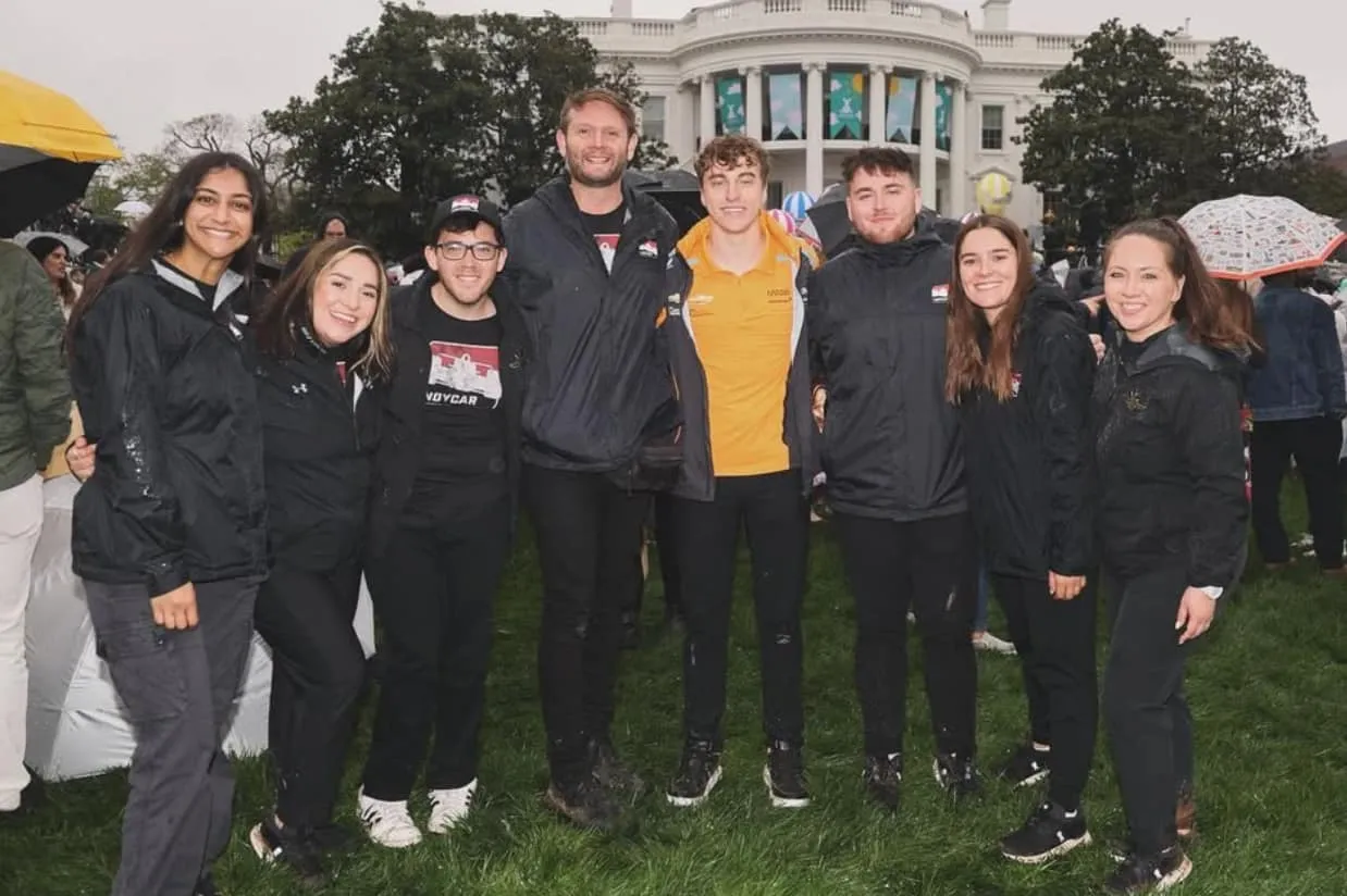 Kiran Brar with IndyCar Team and David Malukas at the White House