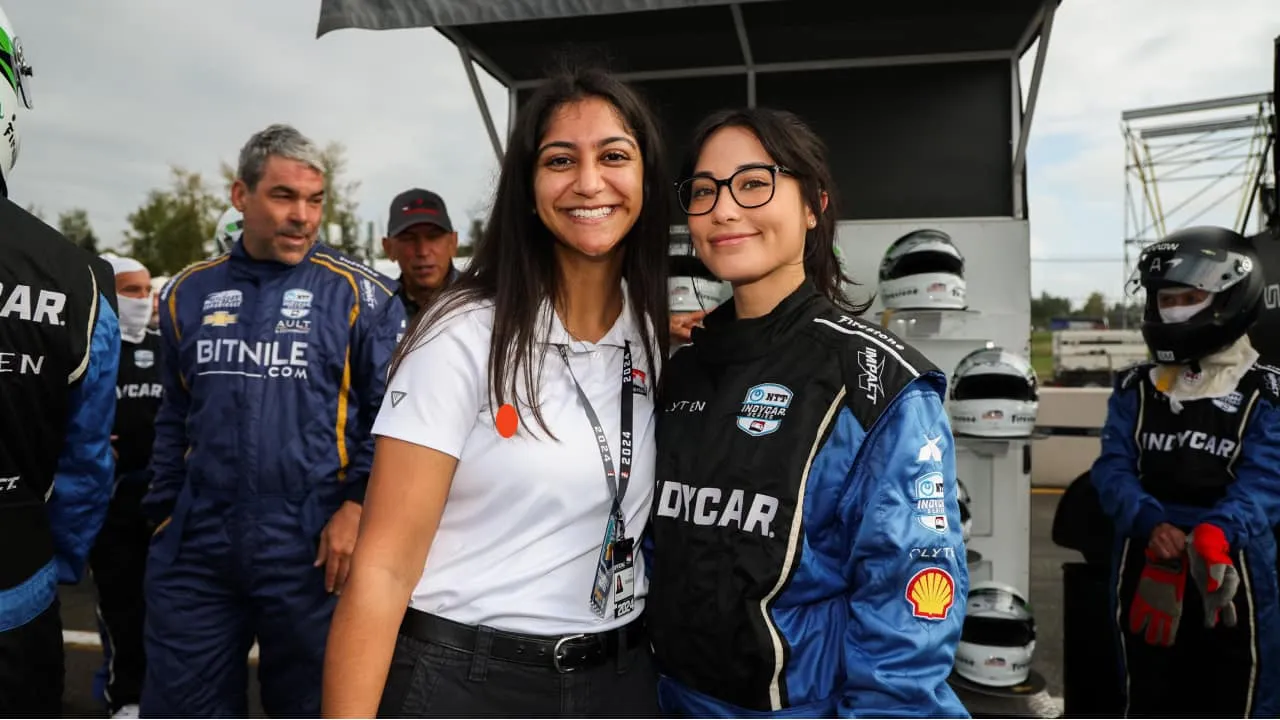 Kiran Brar and Elly at an IndyCar Race