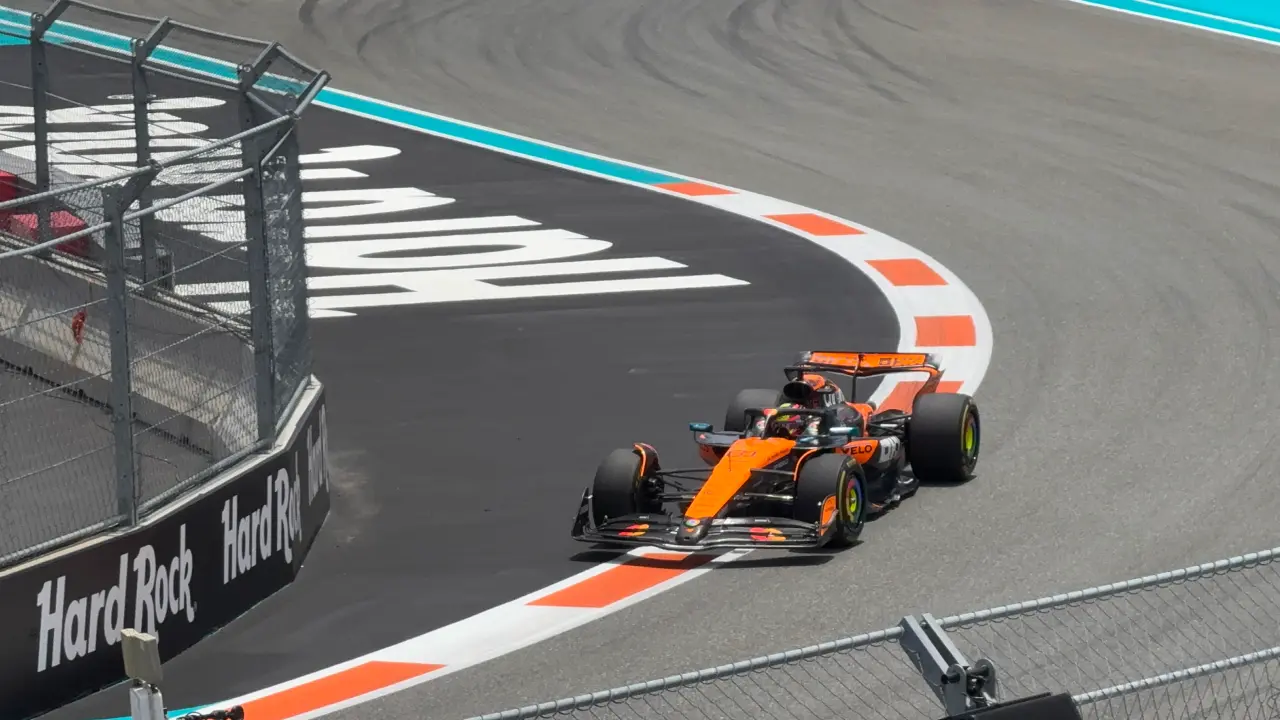 Oscar Piastri on track in Miami