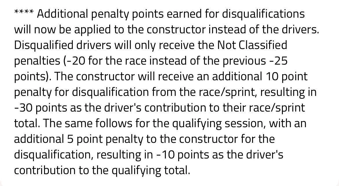 F1 Fantasy DSQ