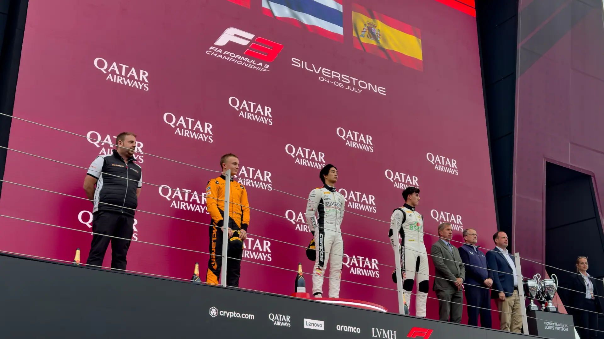 The F3 Sprint Race podium at the British Grand Prix