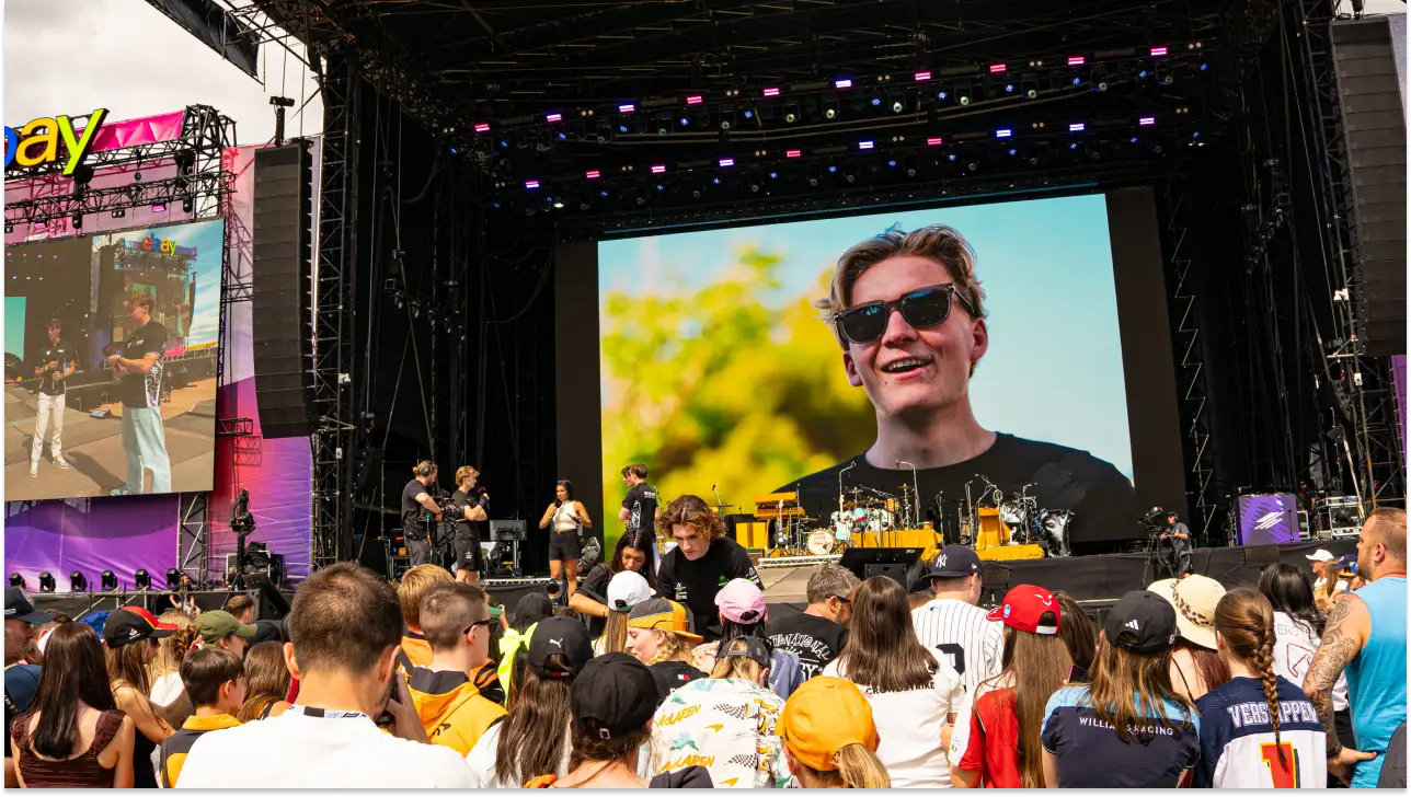 The fan stage at the British Grand Prix