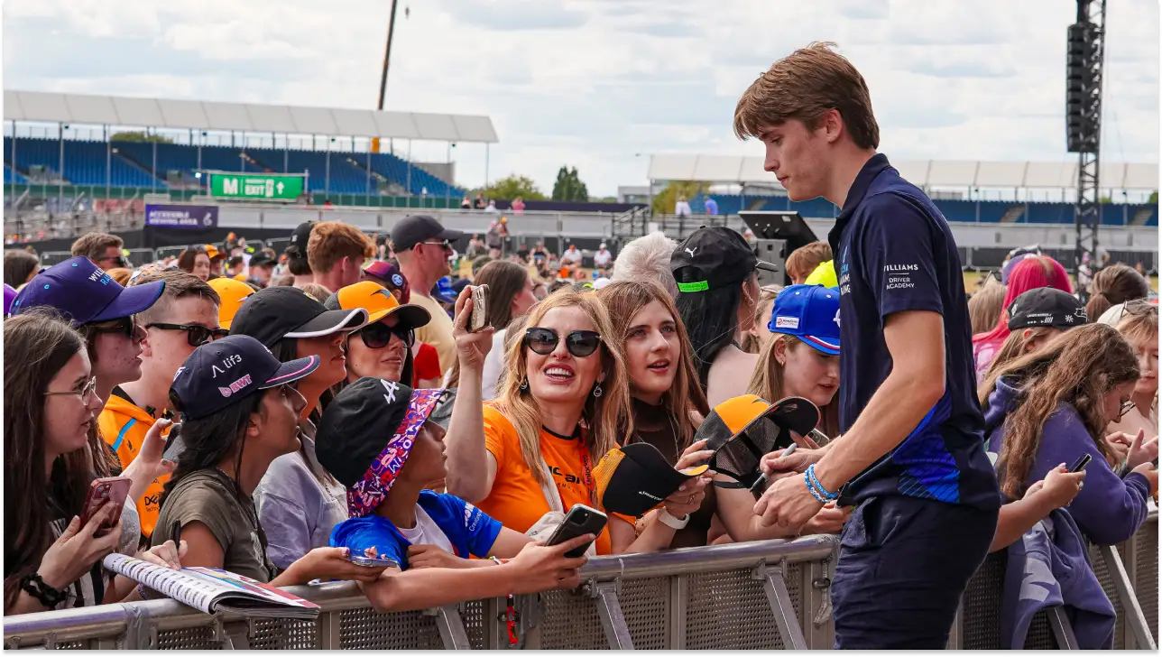 Luke Browning at the British GP fan zone
