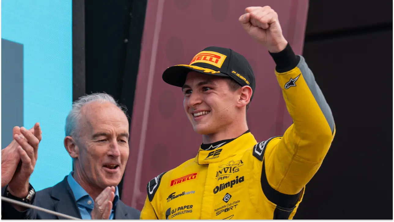 Invicta Racing’s Leo Fornaroli after winning the Sprint Race