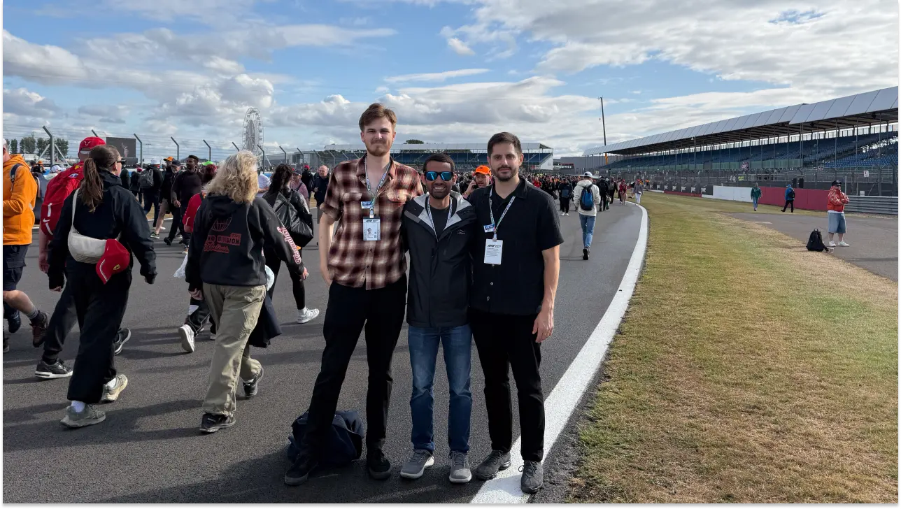 Zach, Adam, and Greg on the track