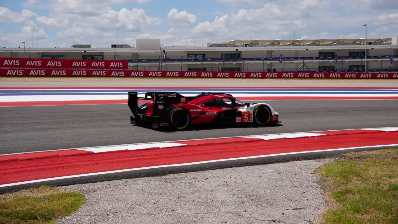 Porsche Penske Car #5 on track
