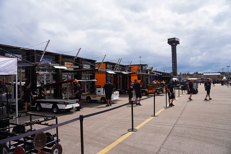 Pit lane at Barber Motorsports Park