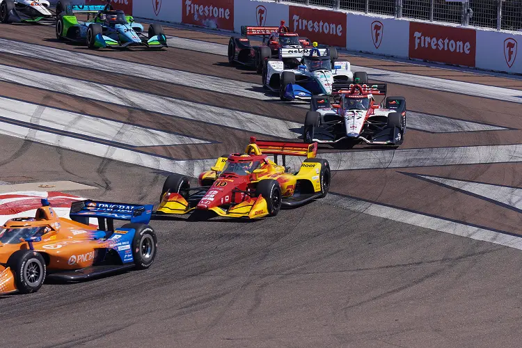 Cars on track at St Pete