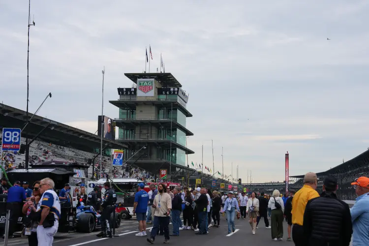 On track at the Indianapolis Motor Speedway