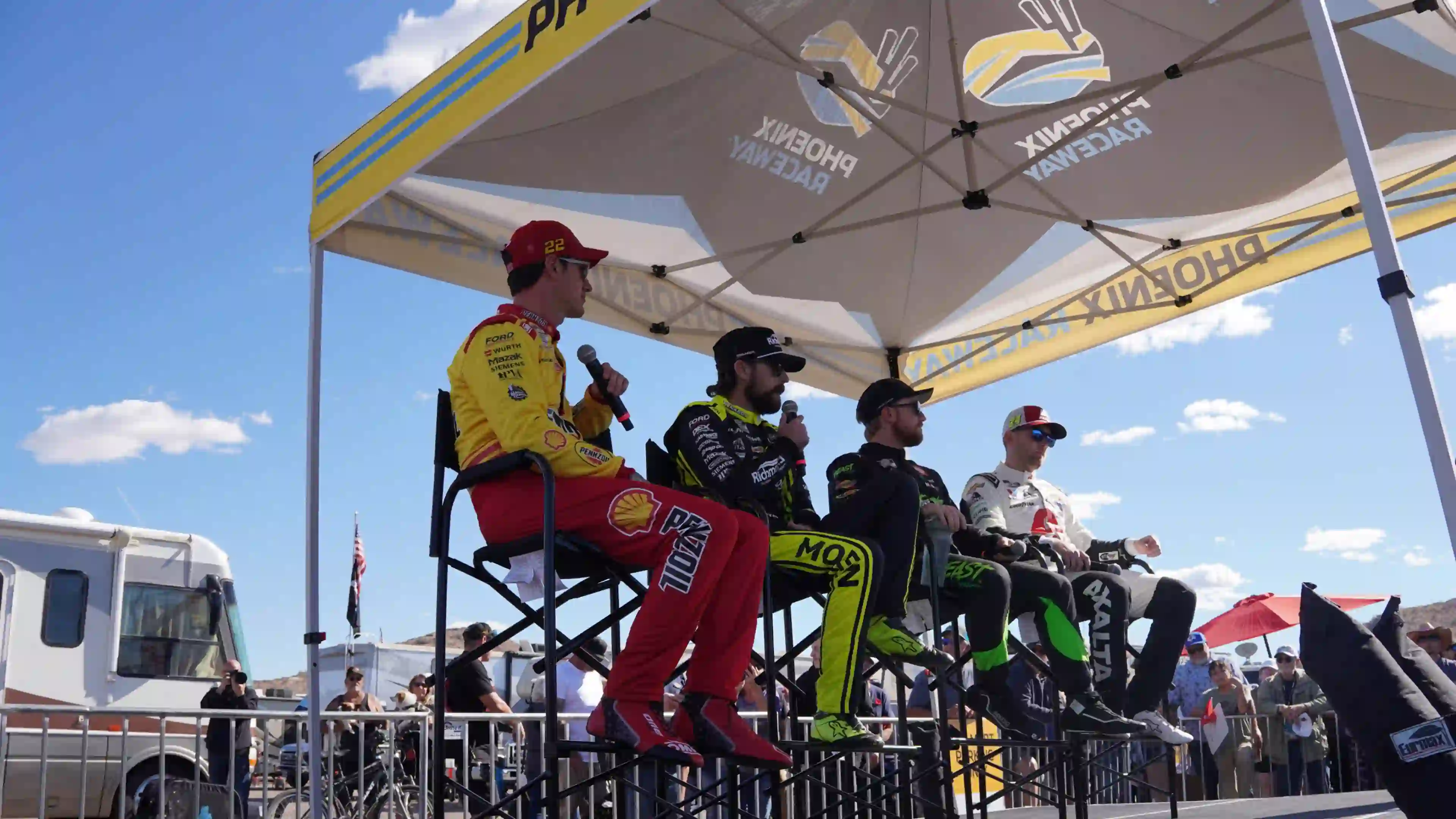 Driver Q&A session at a NASCAR race