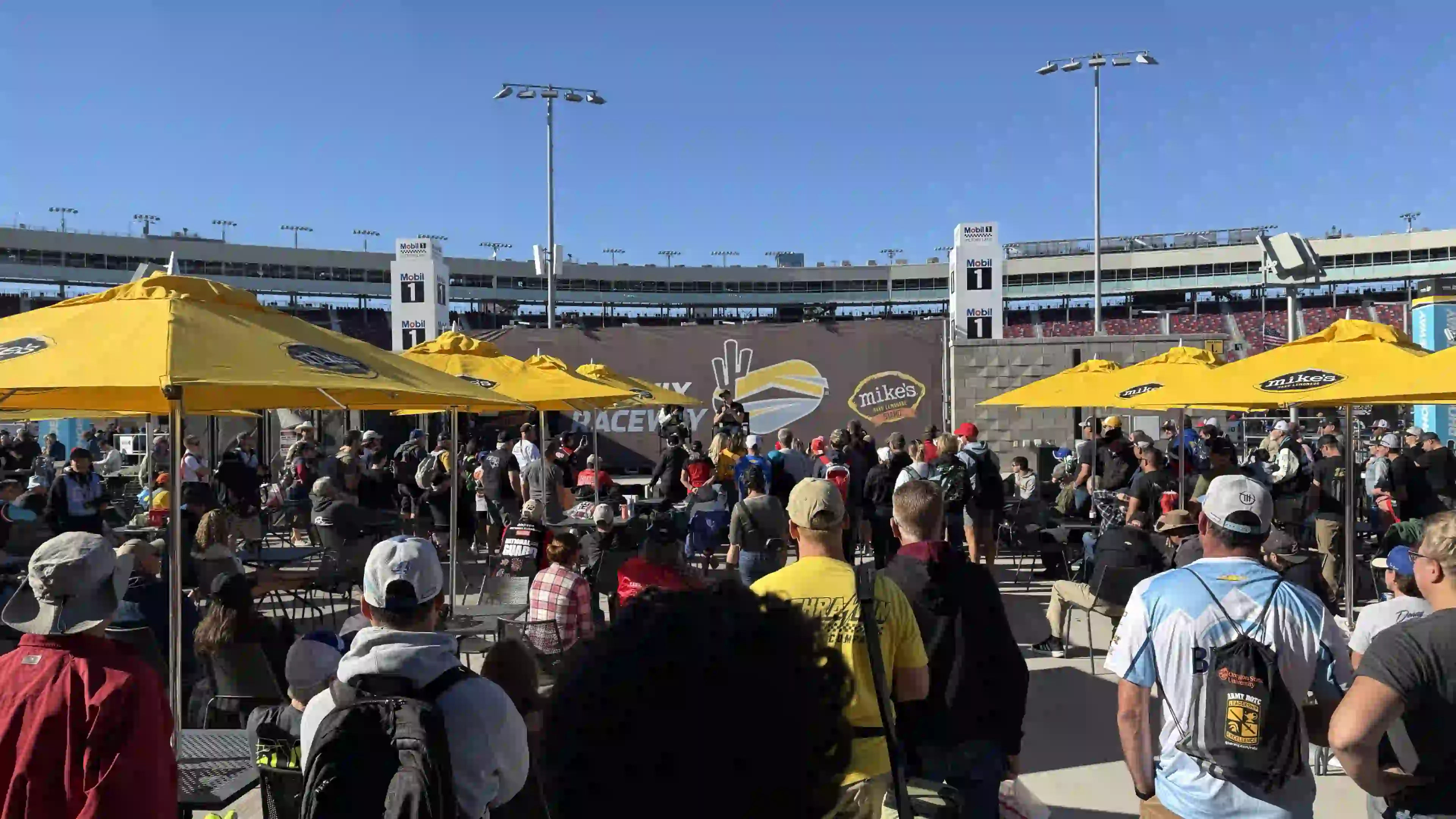 Fans attending a NASCAR race
