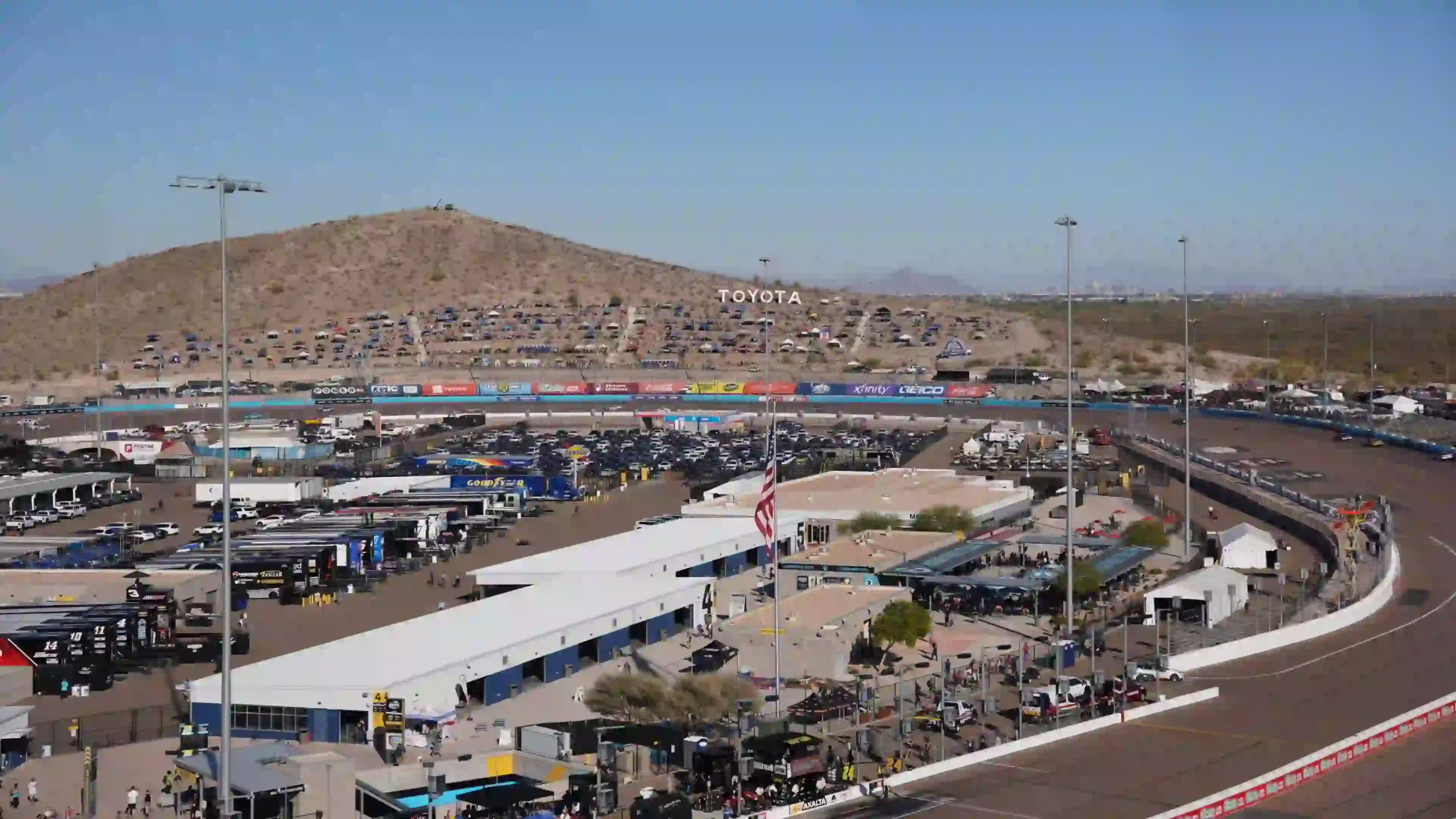 View of the general admission area at a NASCAR race
