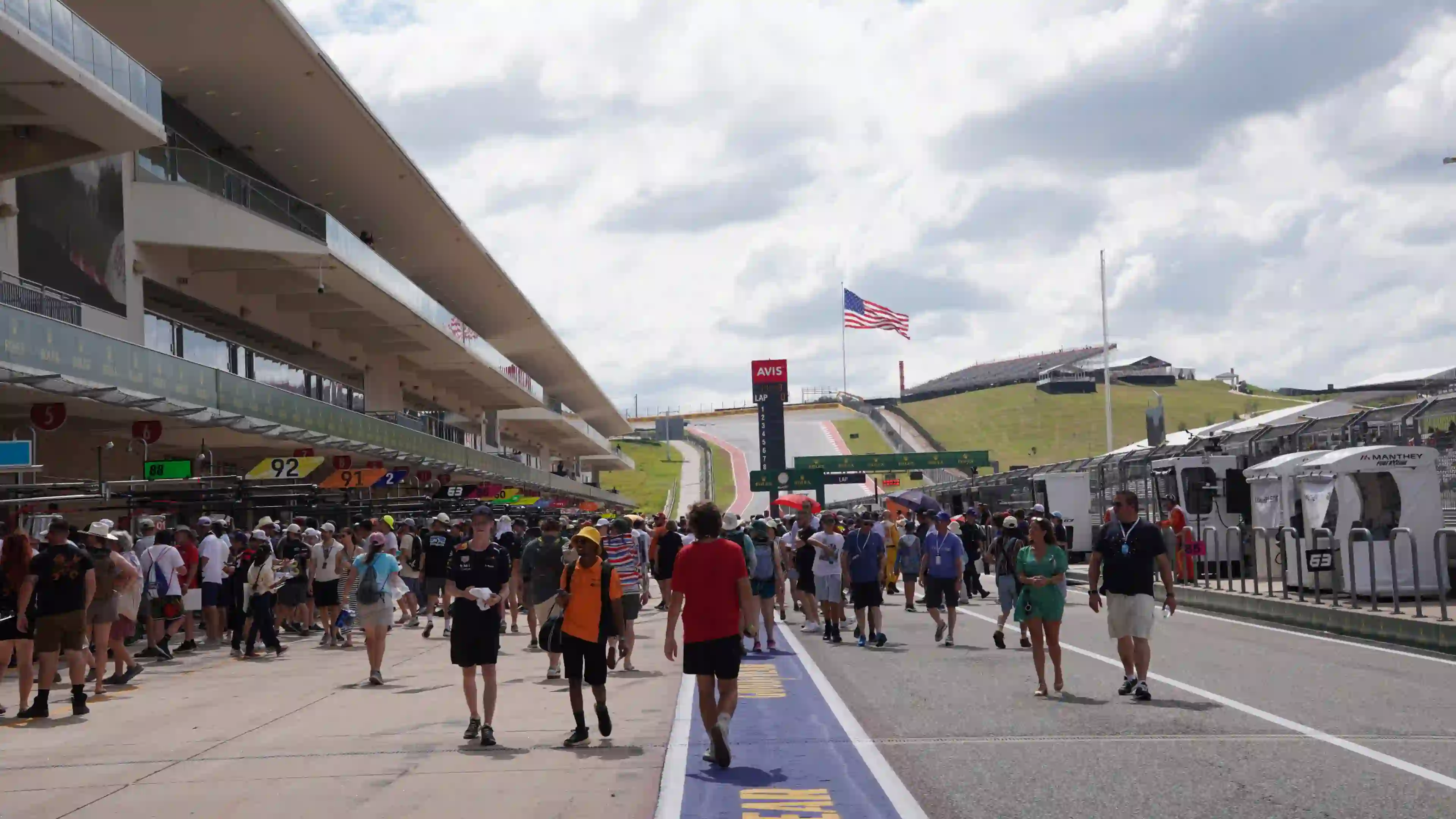 Pit lane at the Lone Star Le Mans WEC race