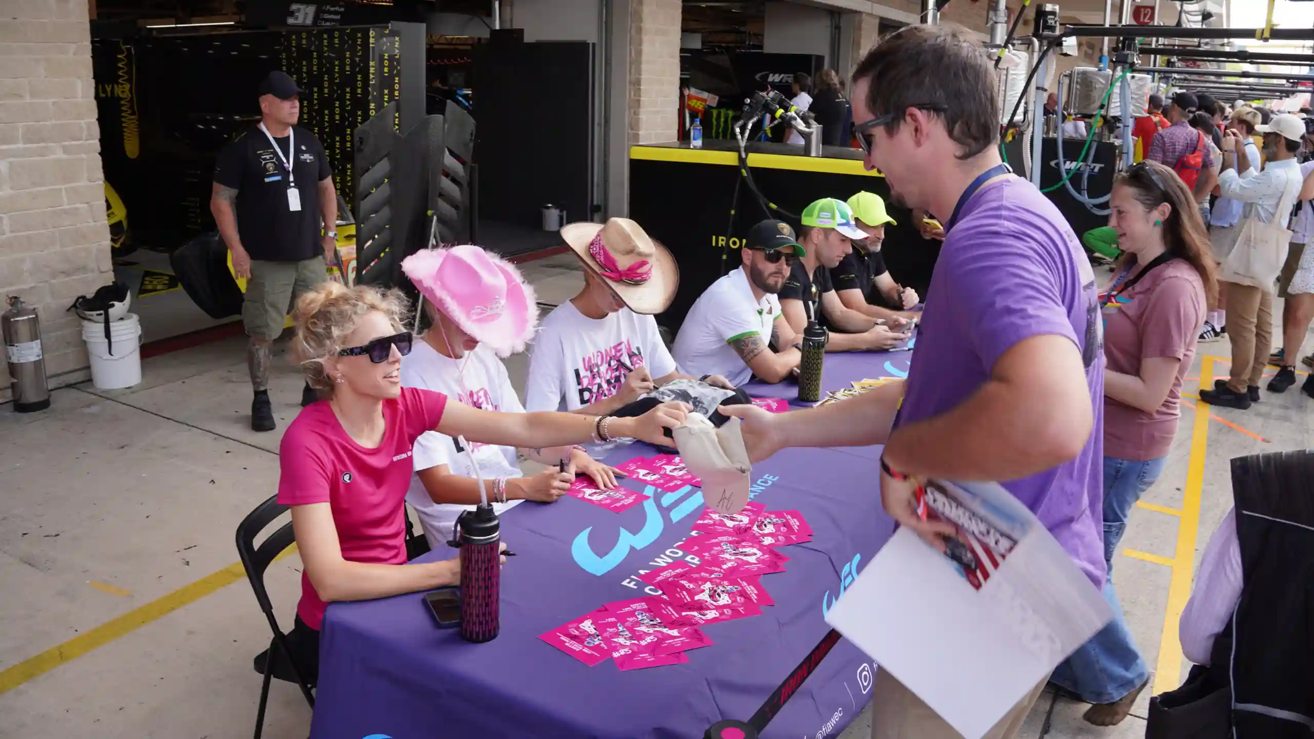 Driver autographs at a WEC race