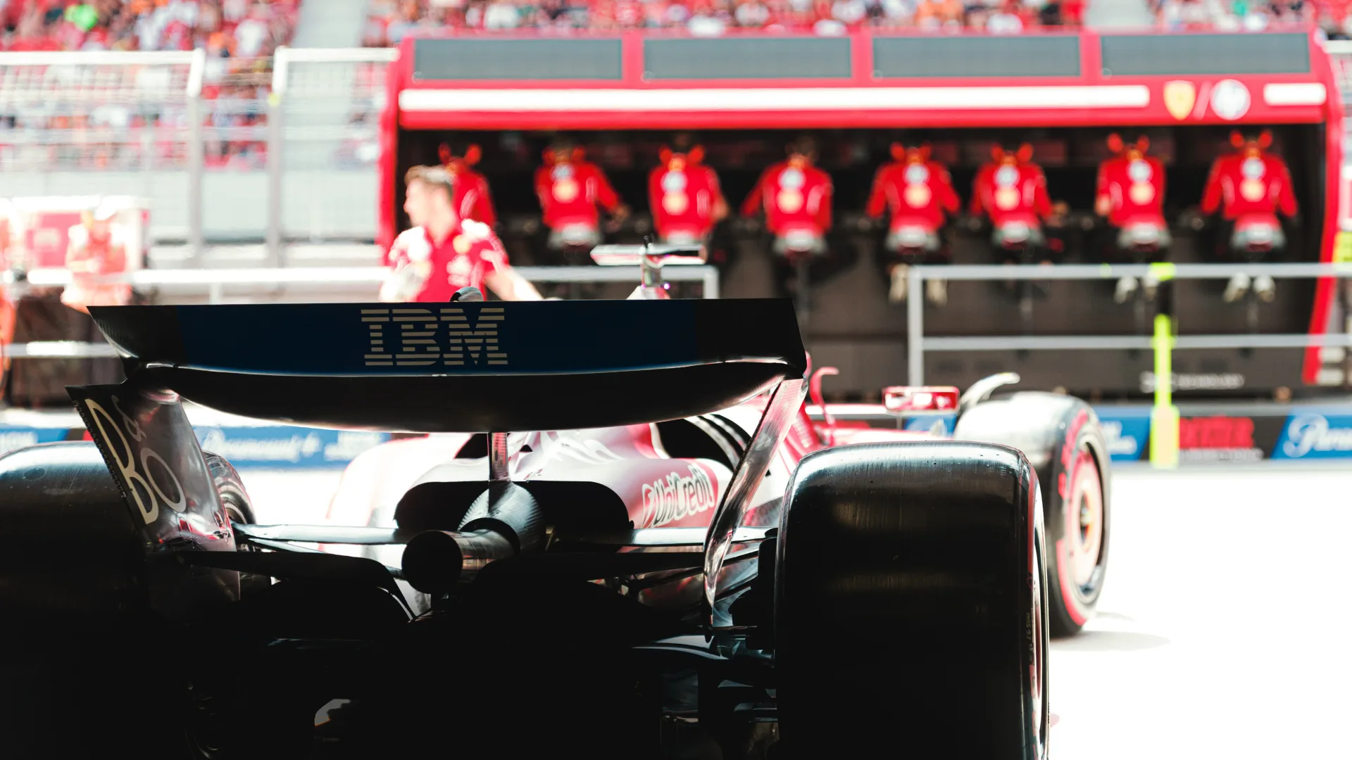Ferrari driver and pit wall