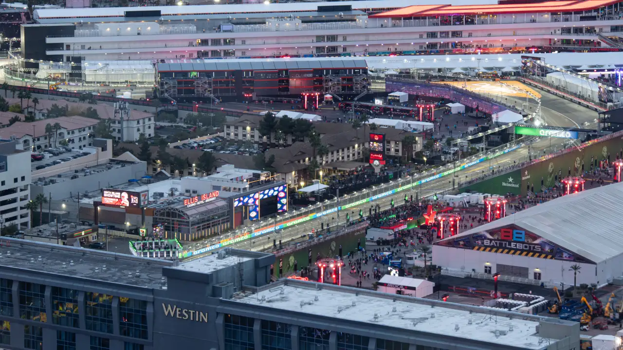 The F1 Grand Prix Plaza as seen from the High Roller
