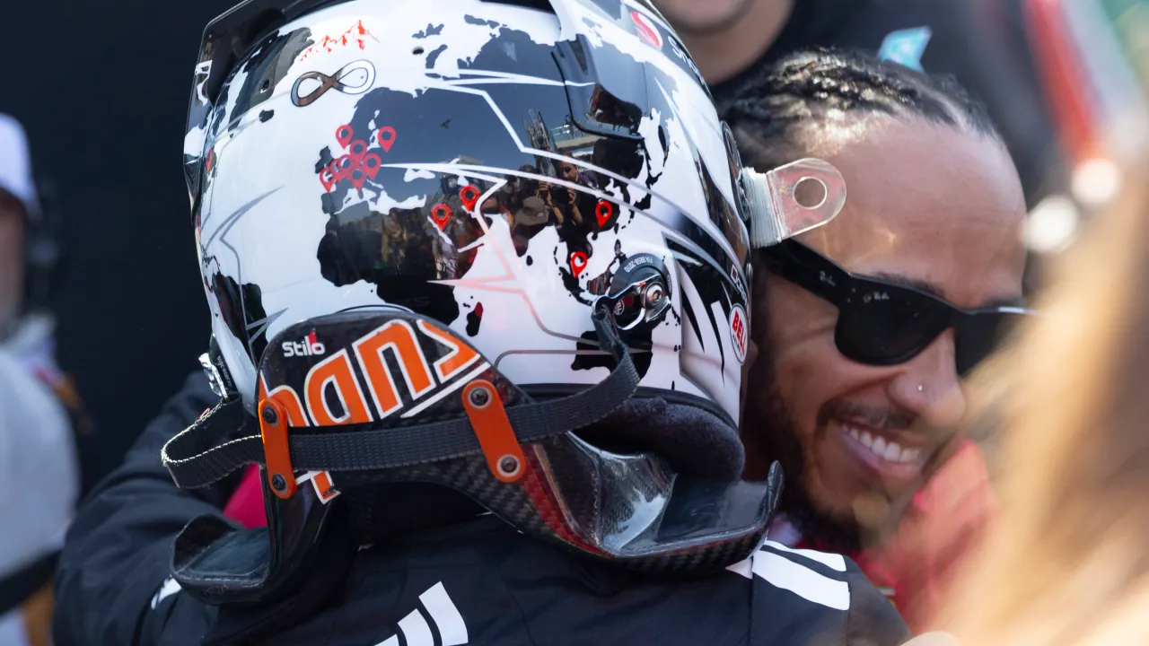 Doriane Pin with Lewis Hamilton (Prema Racing Team)