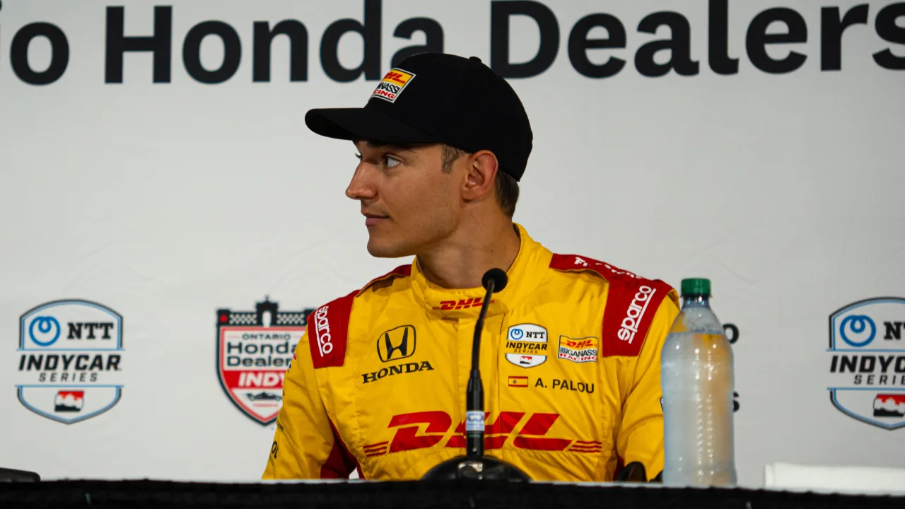 Alex Palou at an IndyCar press conference