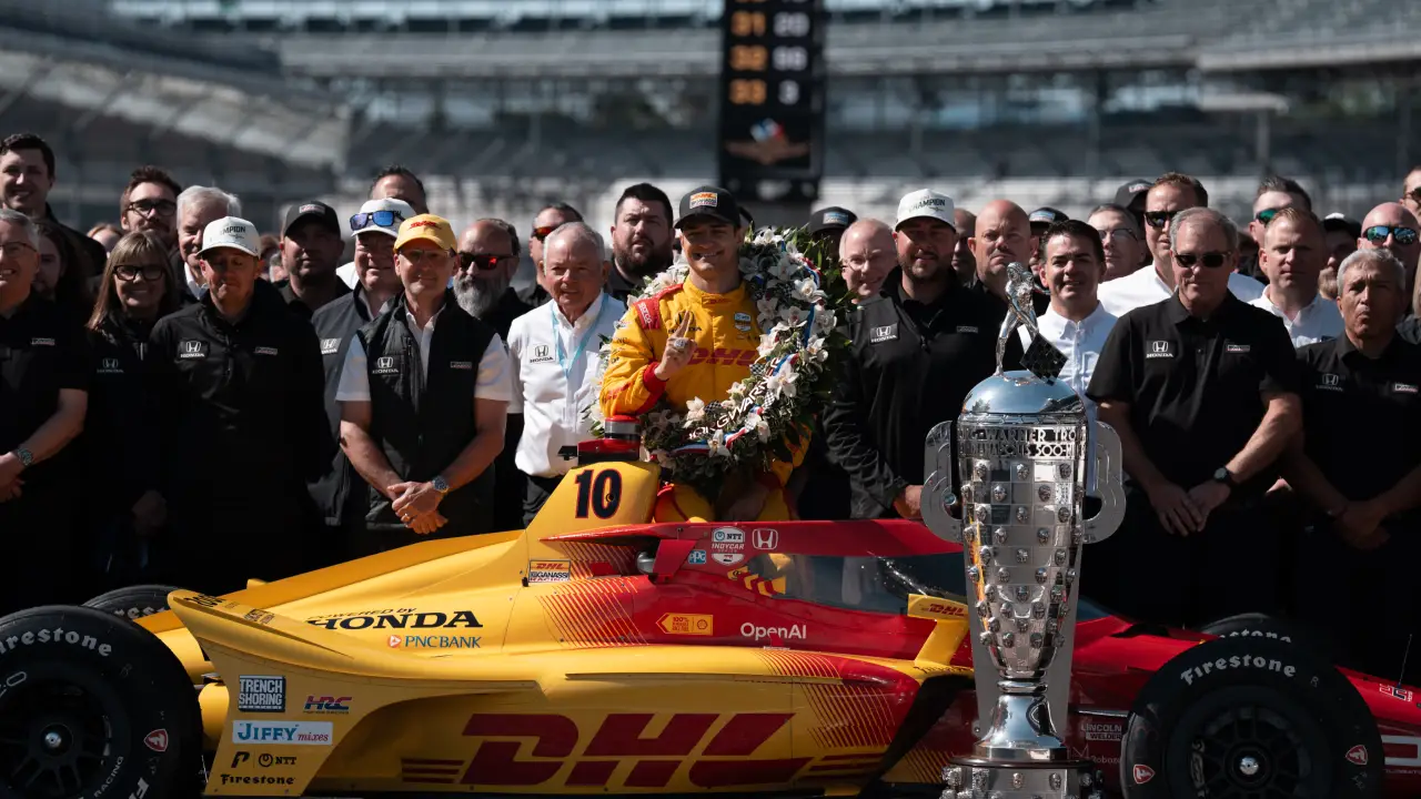 Alex Palou winning the Indianapolis 500 with Chip Ganassi Racing