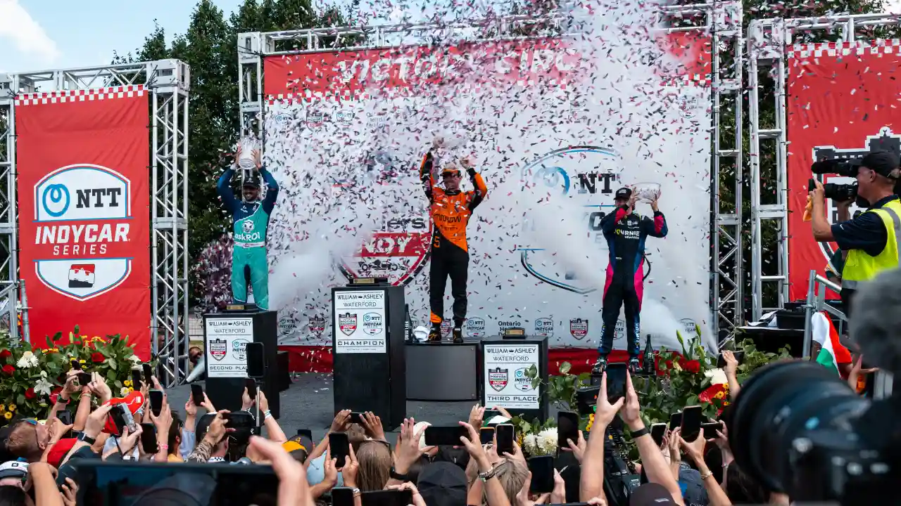 Pato O'Ward podium in Toronto in 2025