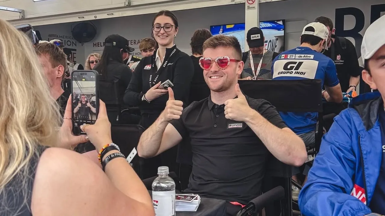 Emma Brodbar at an Indy NXT driver autograph session