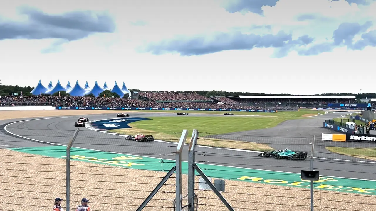 Jacob's view of the formation lap from the grandstand