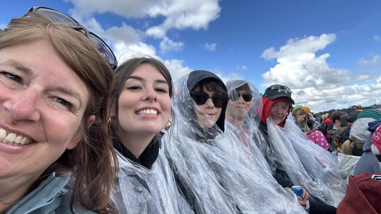 The Bangs Family in their ponchos