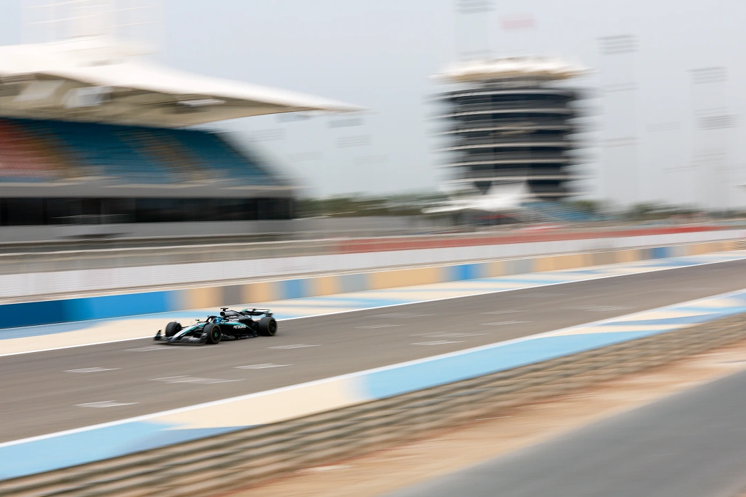 Mercedes car on track