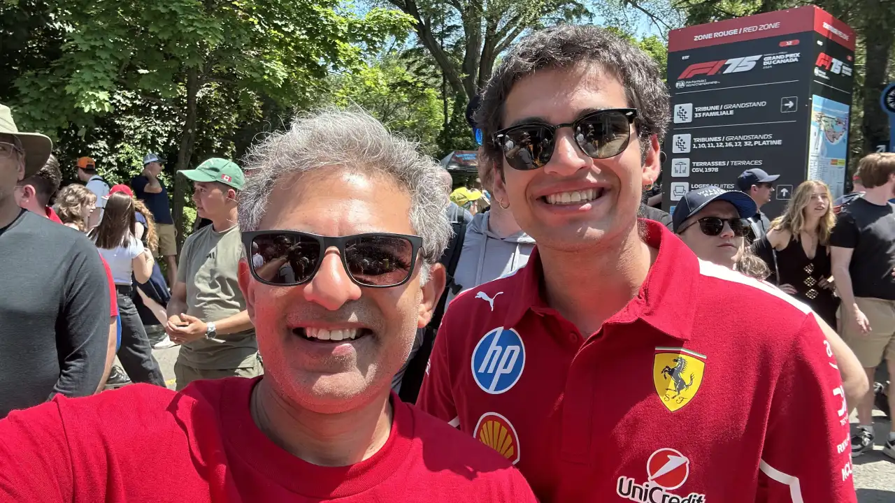 Dean and his Dad on race day