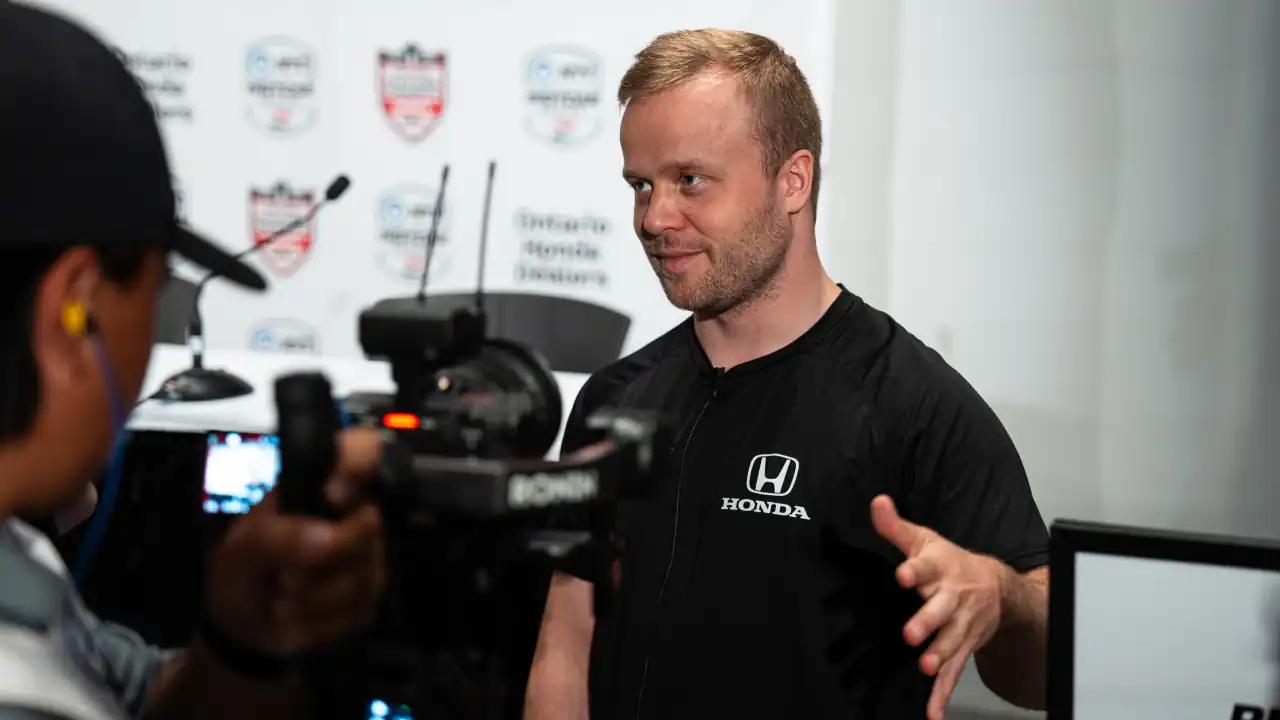 Felix Rosenqvist driving for Meyer Shank in IndyCar