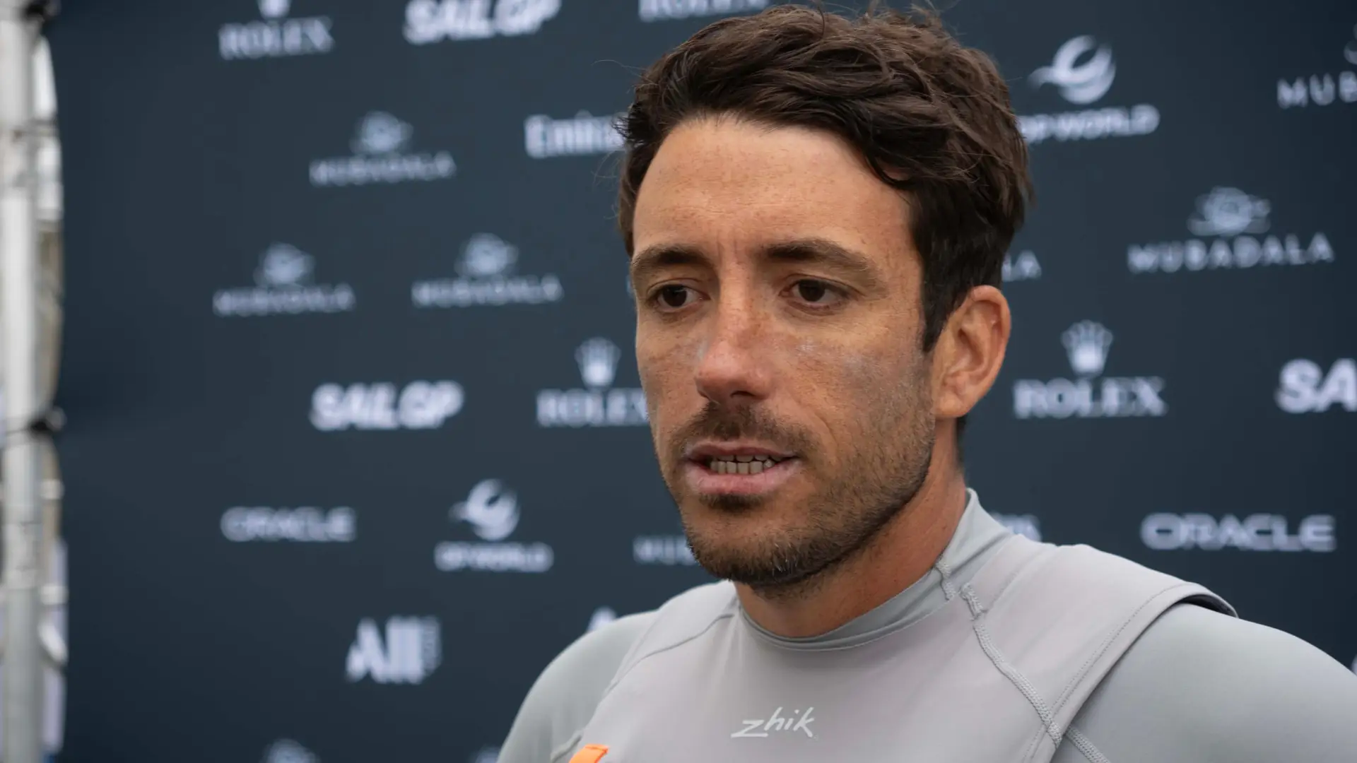 Quentin Delapierre at the NYC SailGP