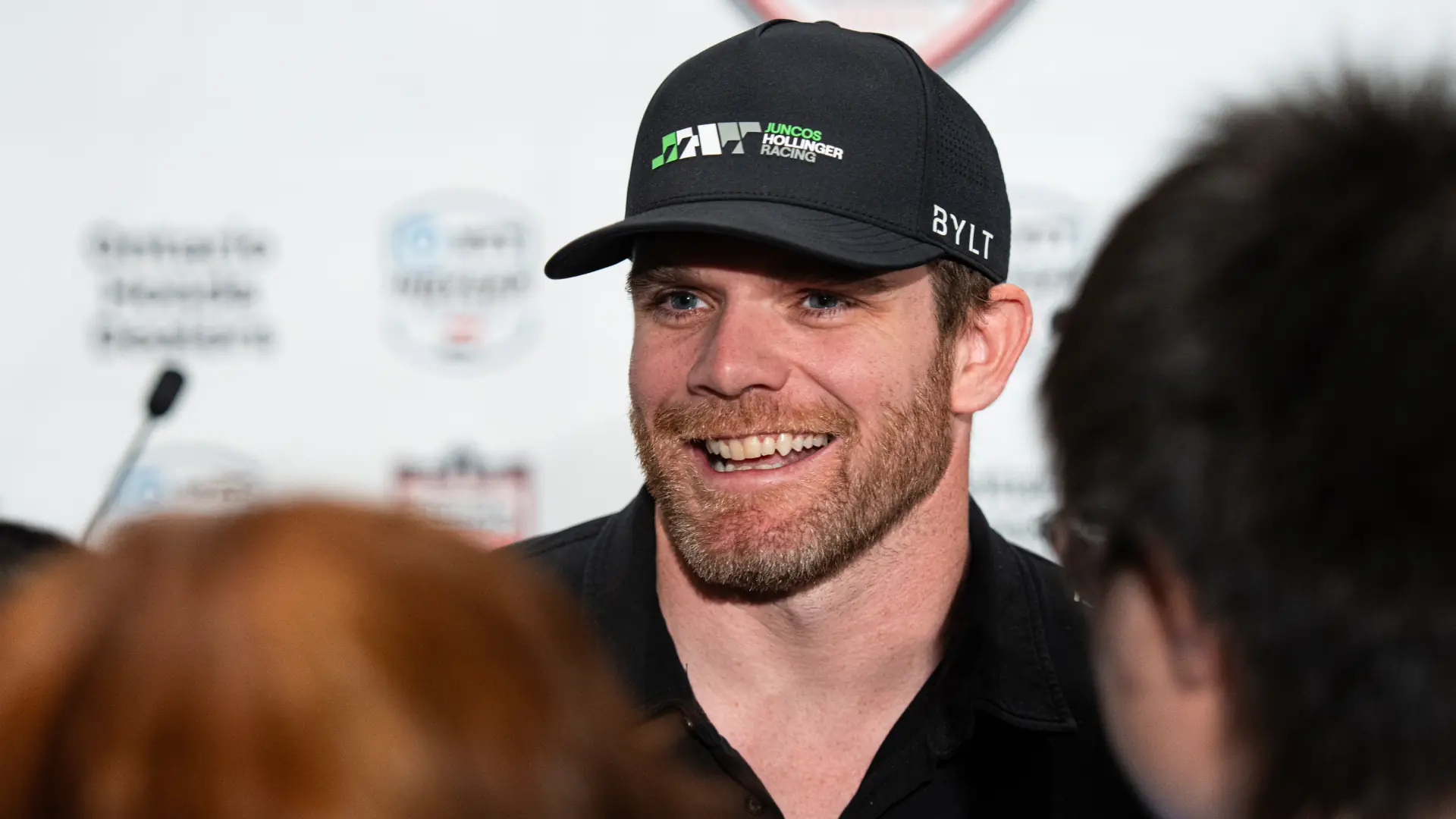 Conor Daly at a press conference at the Toronto IndyCar race