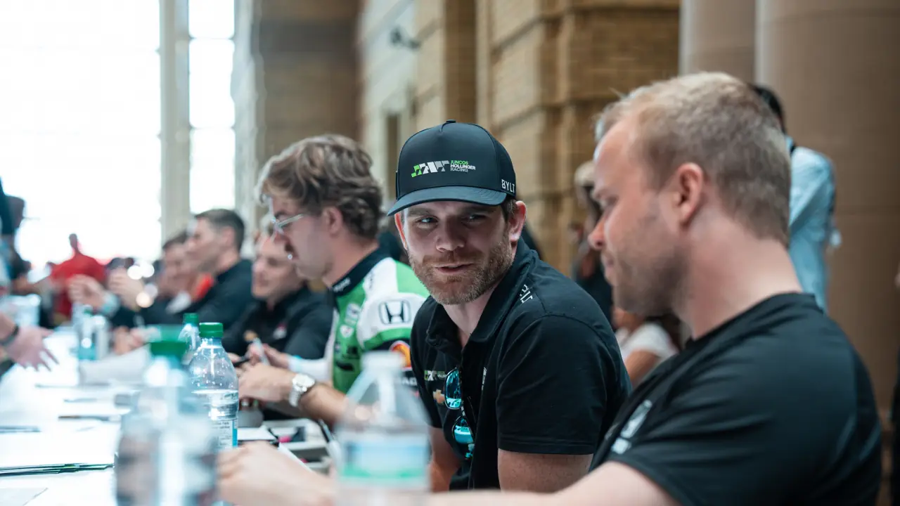 Conor Daly with fans in Toronto