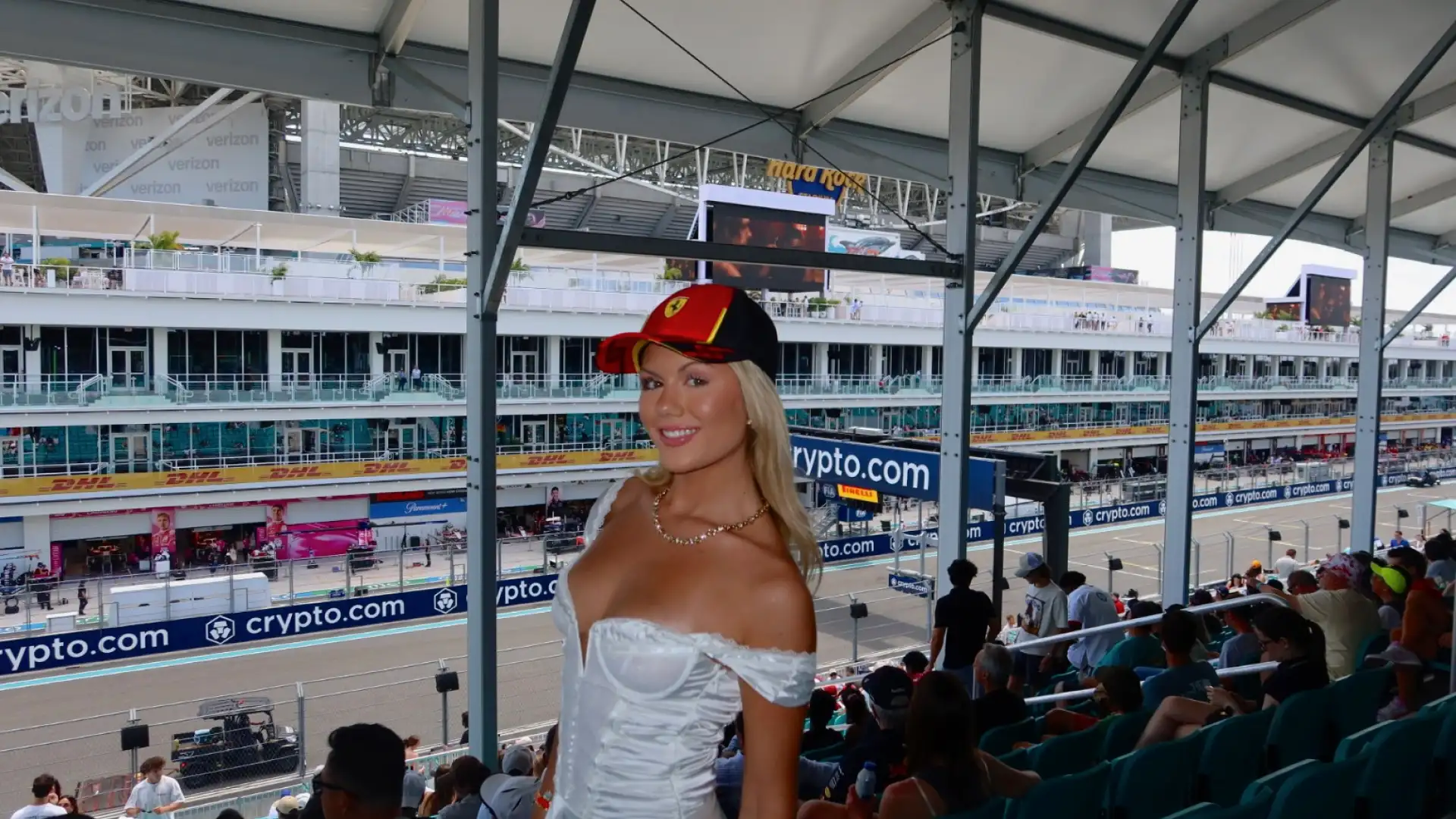 Sydney Roberts on race day at the Miami Grand Prix