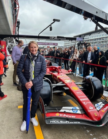 Nicole Bearne in the pit lane at the British Grand Prix