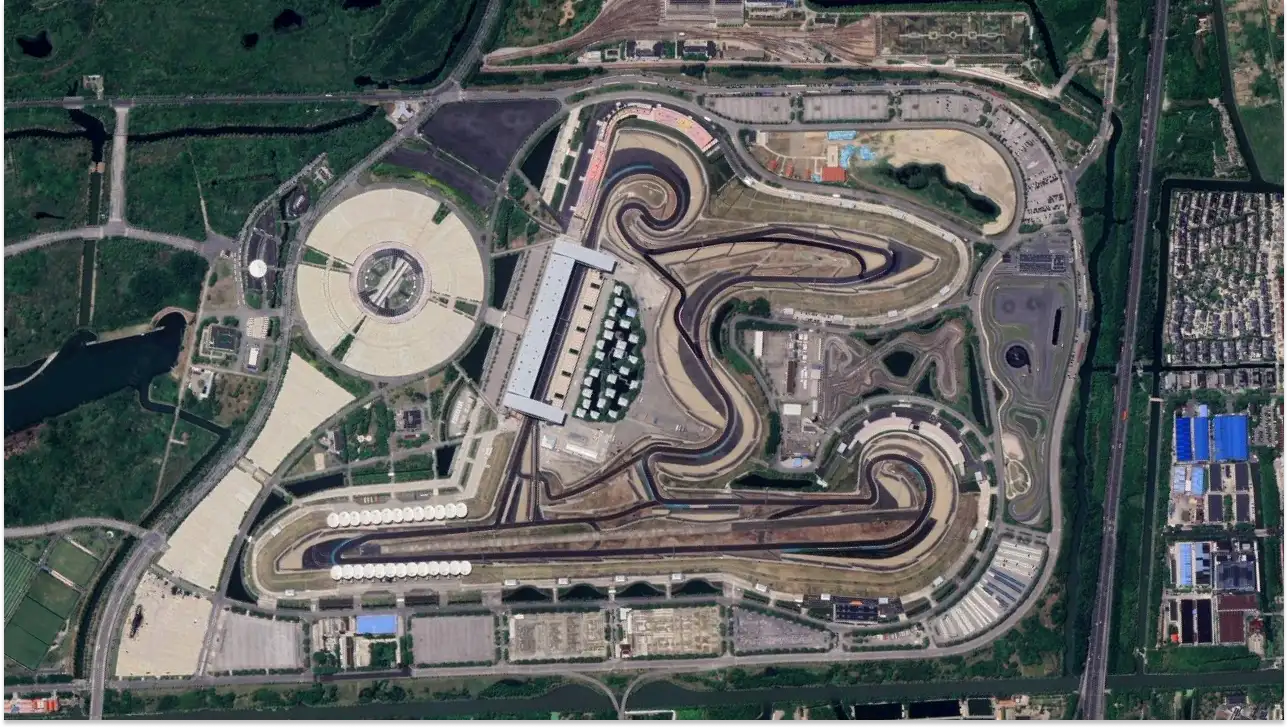 The track layout of the Shanghai International Circuit