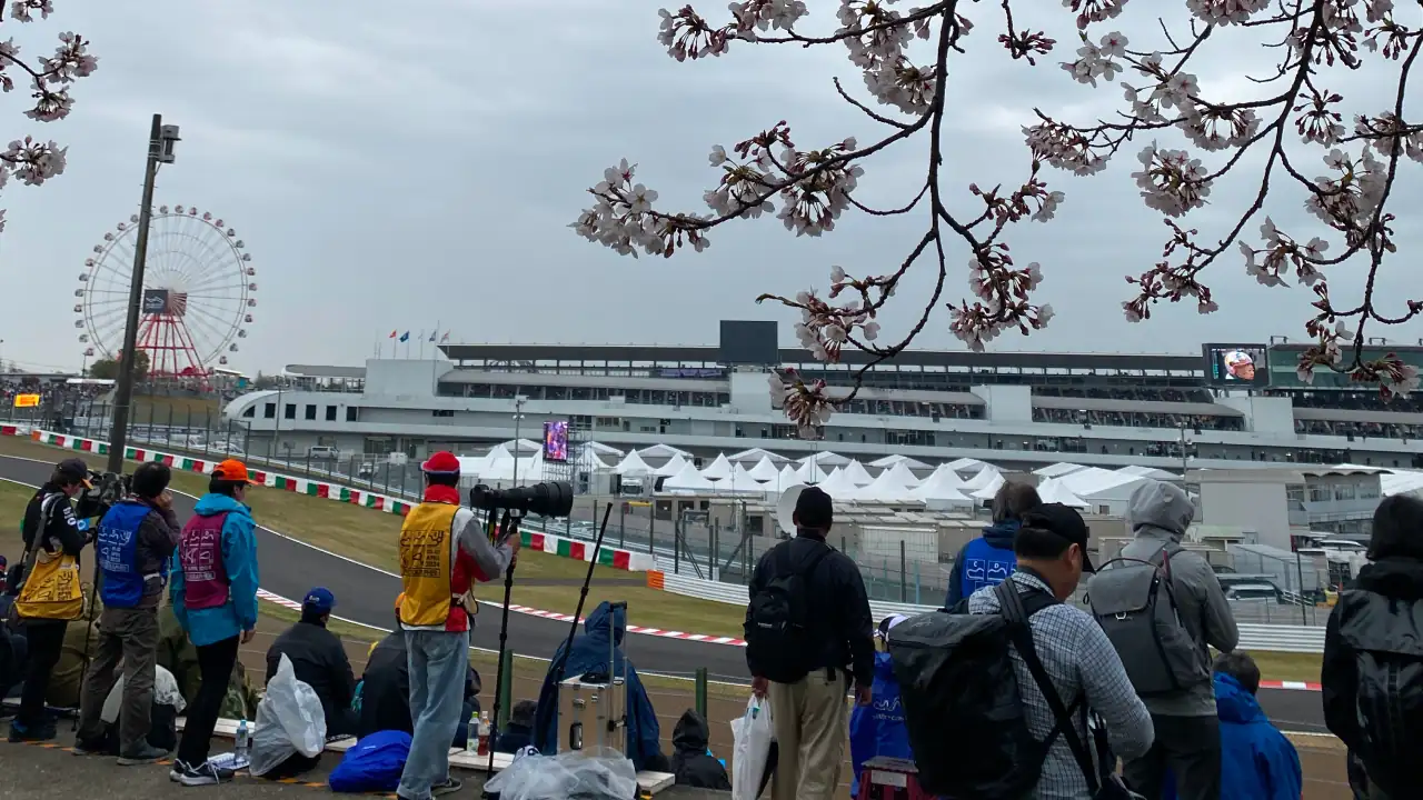 Photographers area at the Suzuka Circuit for the Japanese Grand Prix