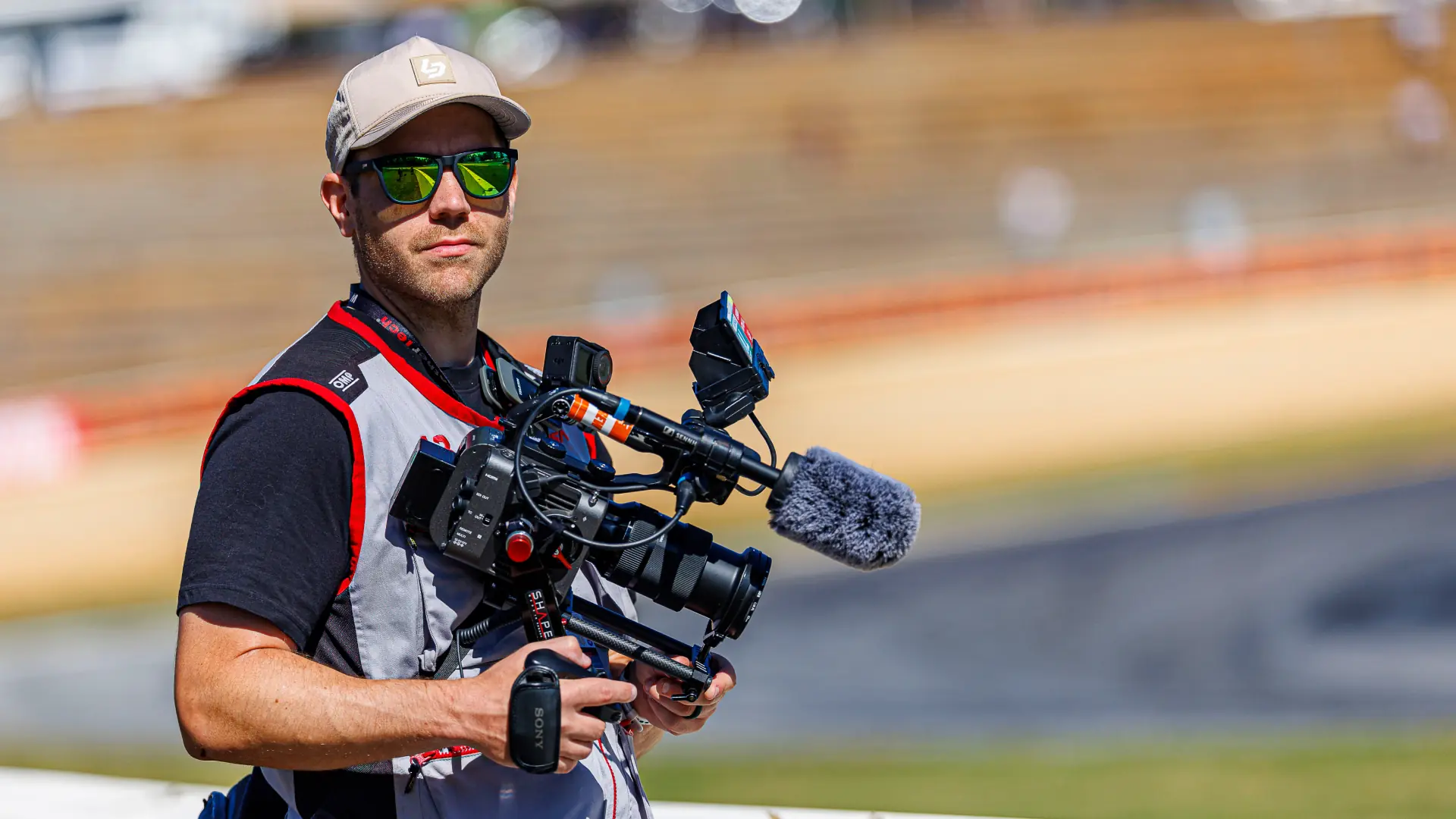 Mark Urban shooting motorsports videography