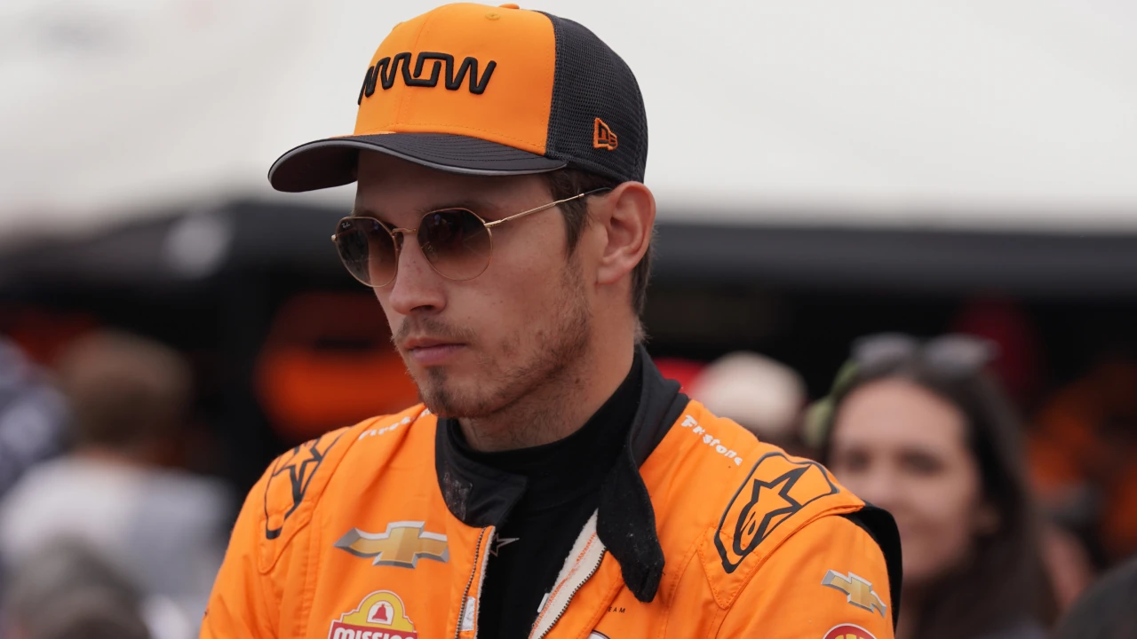 Christian Lundgaard preparing for an IndyCar Grand Prix with Arrow McLaren